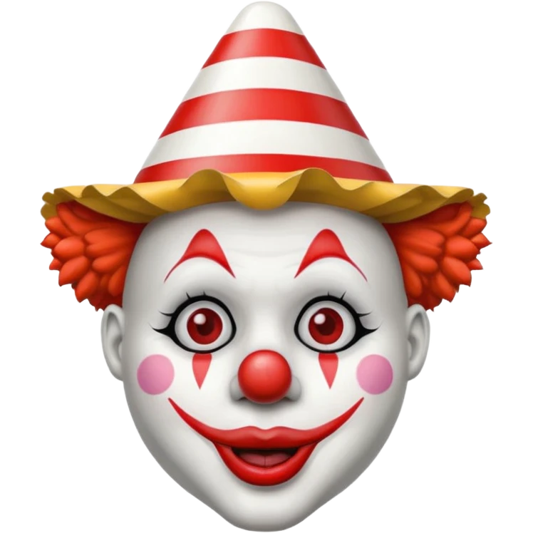 Clown with striped cone hat emoji
