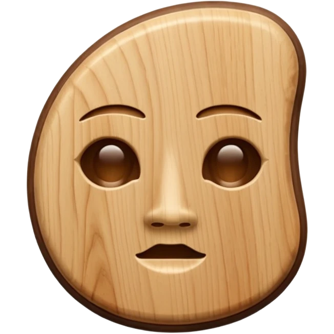 wood face gua sha tool, rounded edges, light brown, subtle wood grain, no text emoji