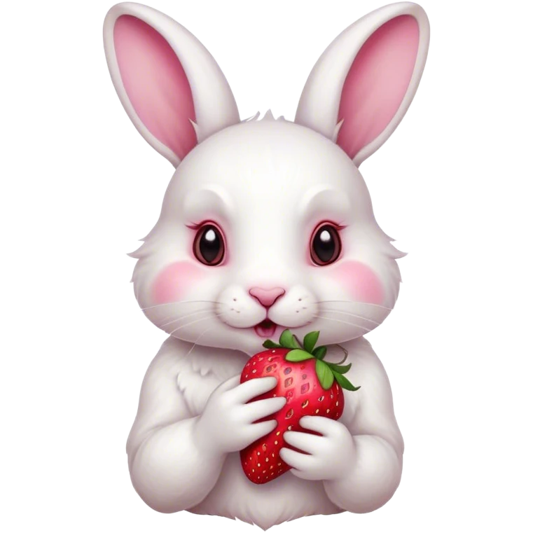 吃草莓的兔子 emoji