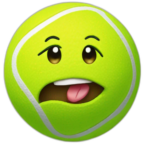 Tennisball with a face emoji