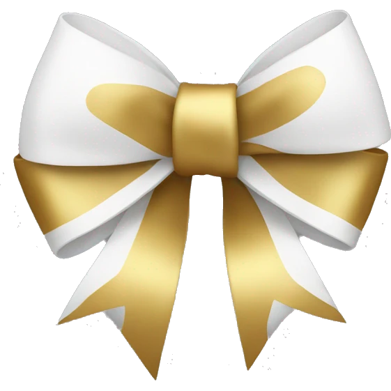 white and golden bow emoji