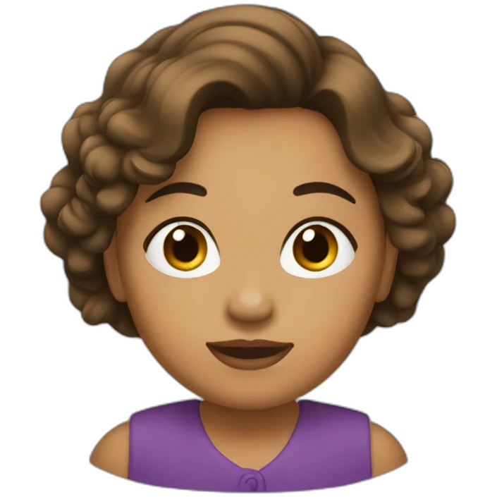 Mujer cabello castaño emoji