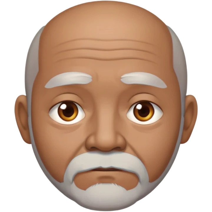 "- Nam
- 70 tuổi
- Da nâu
- Đầu không có tóc
- Râu bạc, mắt buồn, mặt tròn
" emoji