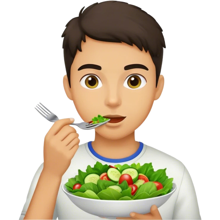 Student eating a salad emoji