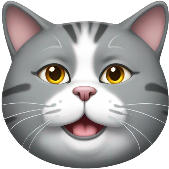 Grey fat cat emoji