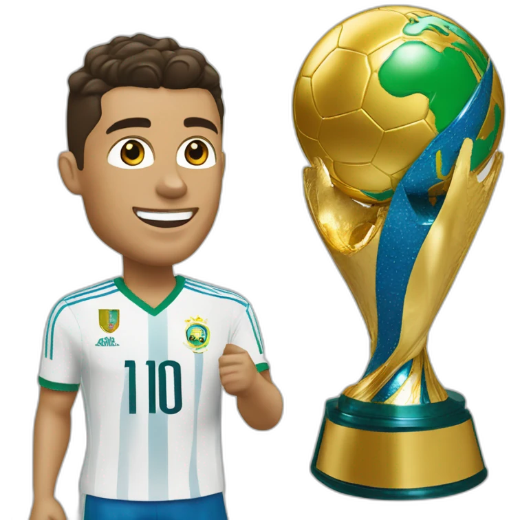 Ronaldo avec la coupe du monde emoji