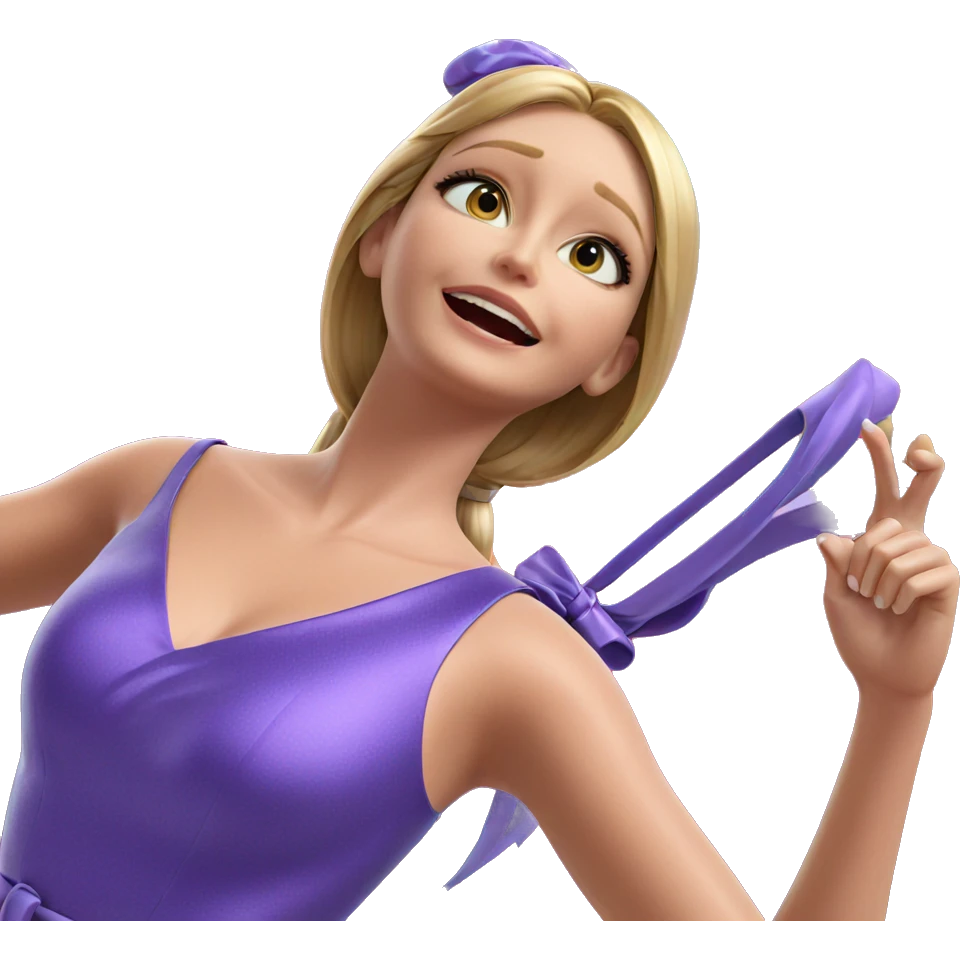 blonde girl in elegant dress emoji