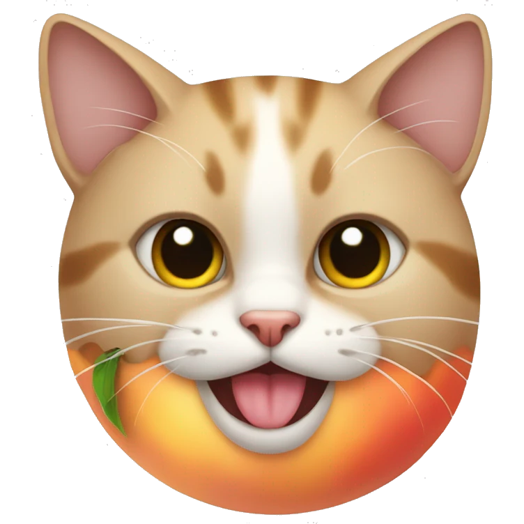 cat with a peach emoji