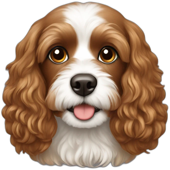Fully brown-straight hair cavapoo emoji