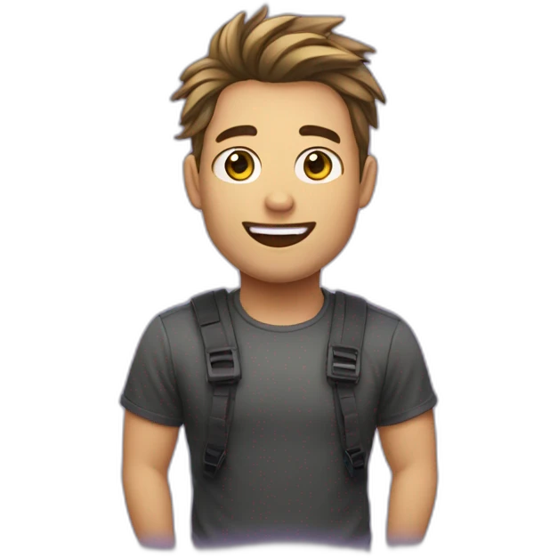 emoji de un chico con poco pelo haciendo stream de twitch emoji