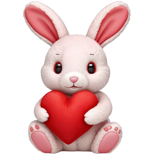 bashful red love heart bunny jellycat emoji