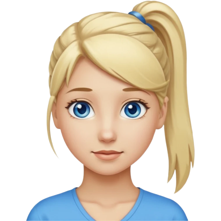 blonde girl pony tail emoji