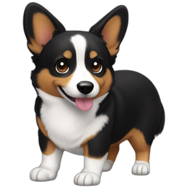 Black corgi agujero en el suelo emoji