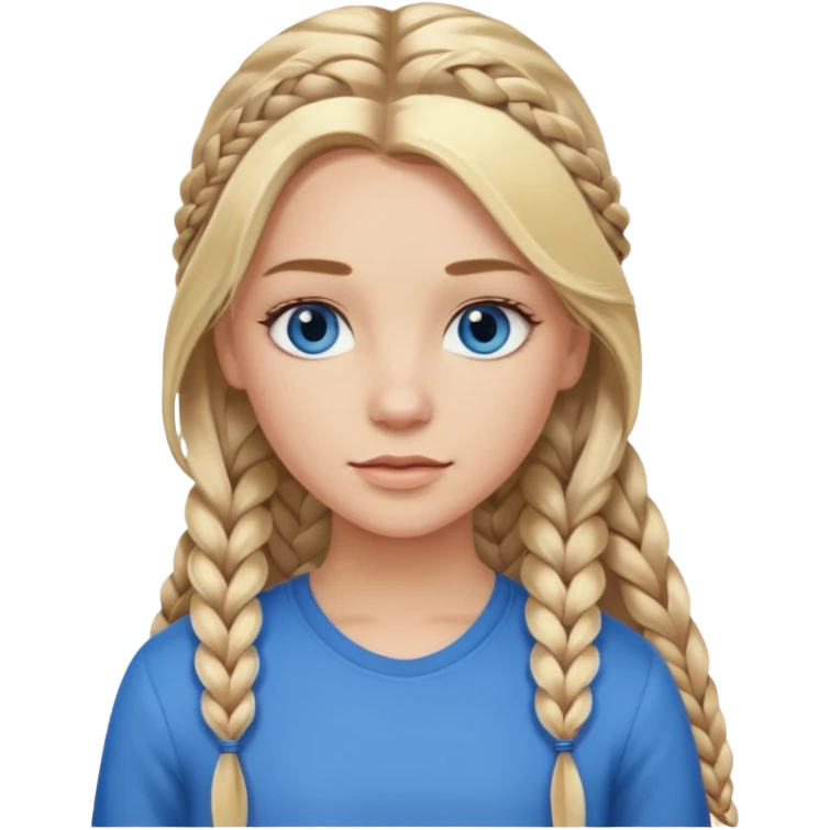 Blonde balayage long hair half braids women blue eyes  emoji