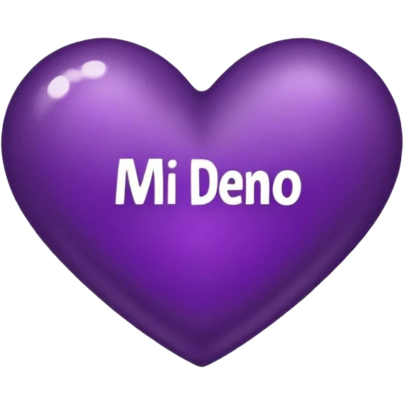 Dark purple heart with the words mi Dueño in the middle emoji
