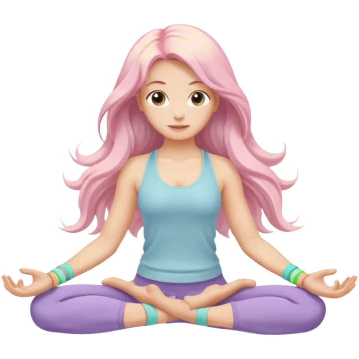 Yoga girl with pastel band emoji