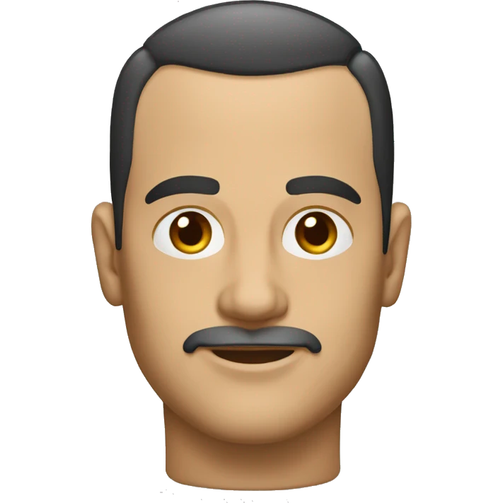 man with short haired slicked back, with receding widows peak hairline. emoji