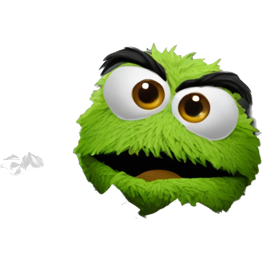 oscar the grouch inside metal trash can emoji