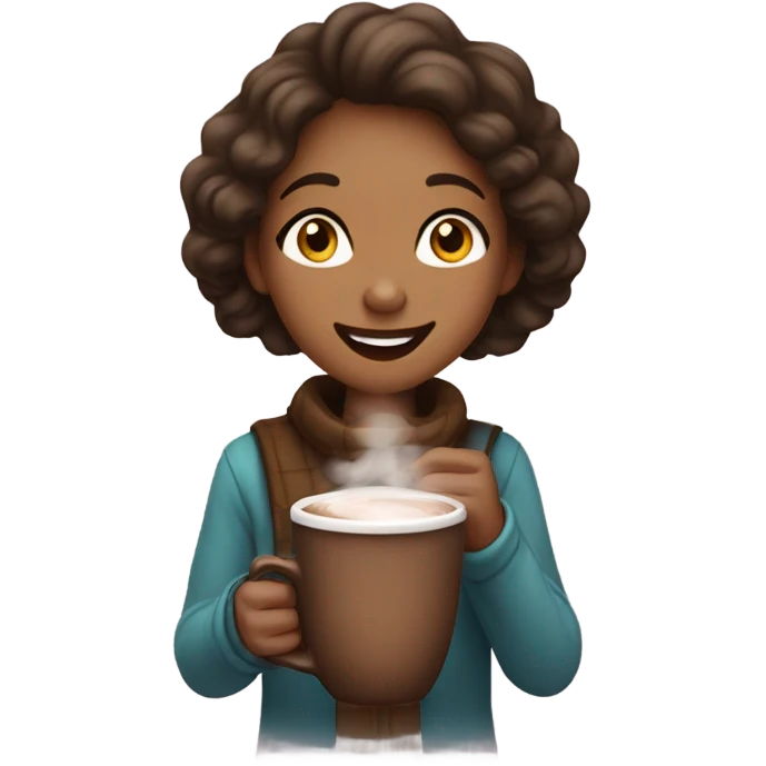 A girl drinking hot chocolate  emoji