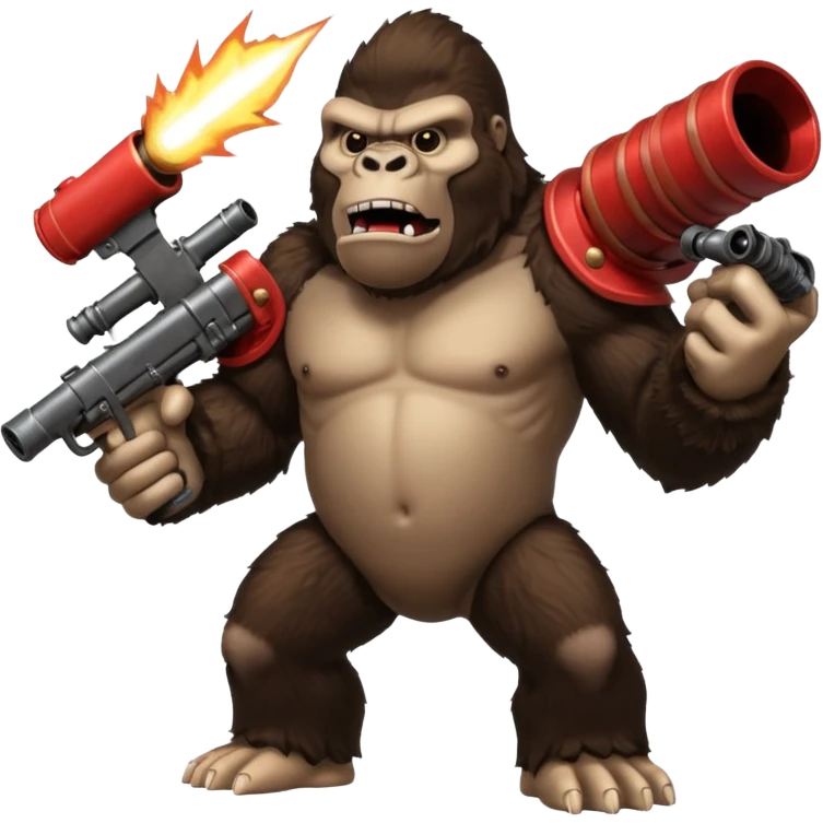 King Kong with Heavy's minigun from hit game TF2 emoji