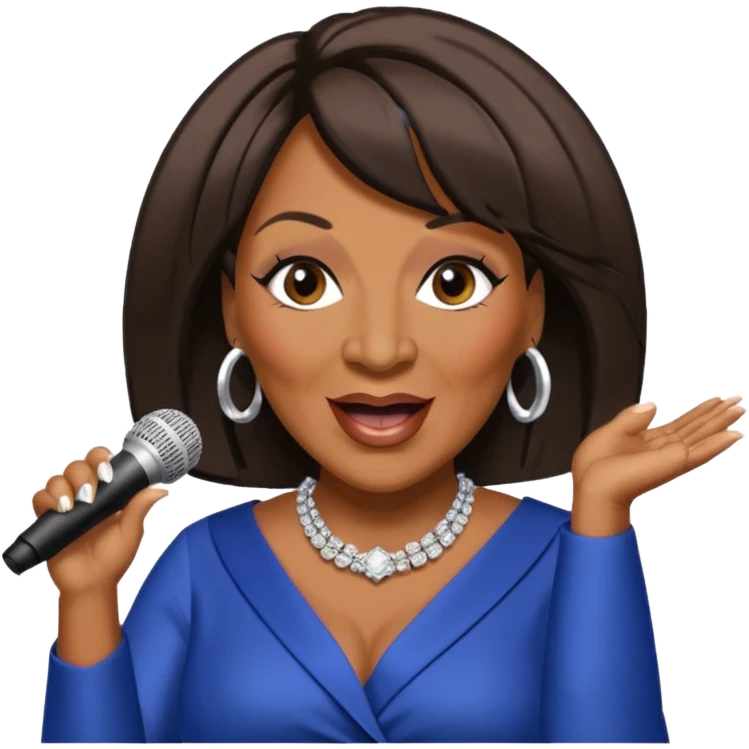 Patti LaBelle with dark brown hair emoji