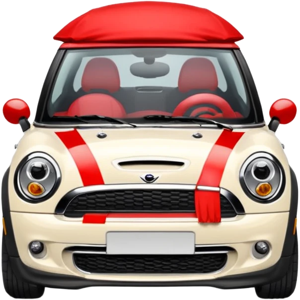 Mini one rot mit schwarzen Streifen Auf der Haube emoji