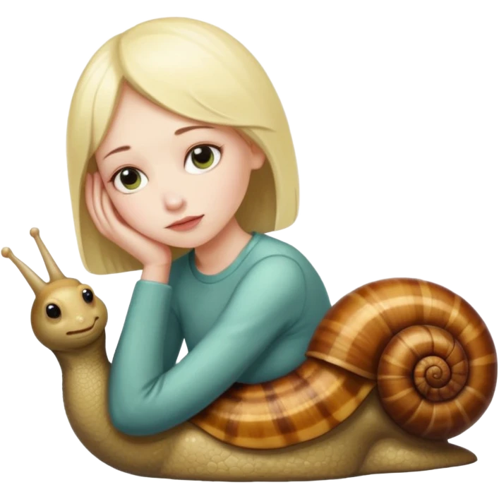 girl head on snail emoji