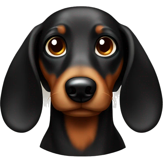 A wiener dog with glowy eyes black and brown emoji