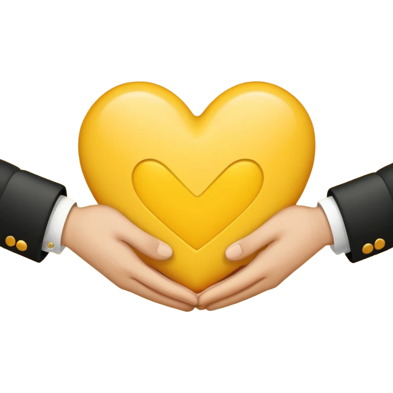 hand shake + yellow small Heart emoji
