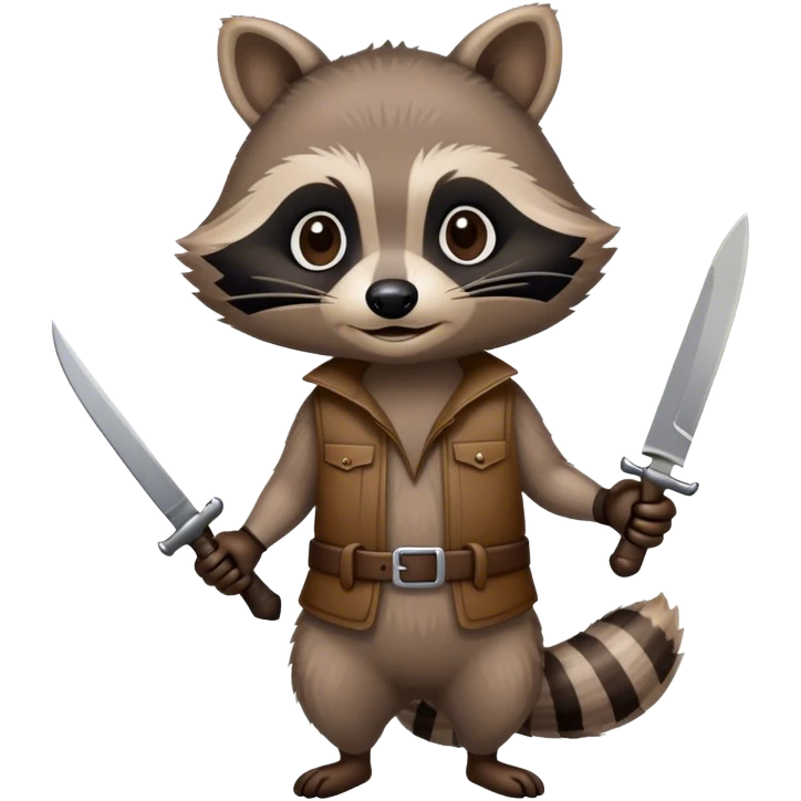 raccoon holding knife emoji