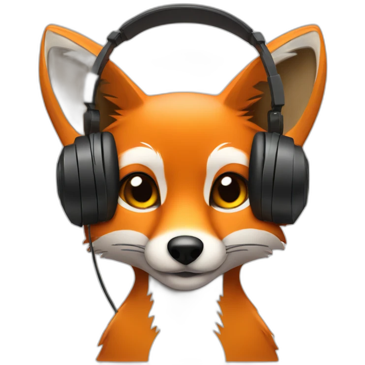 fox listening to music on headphones emoji
