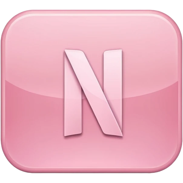 Netflix aesthetic "N" logo in pastel pink emoji