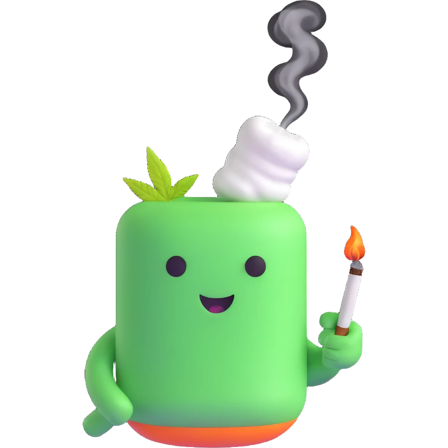 marshmallow OG character smoking weed emoji