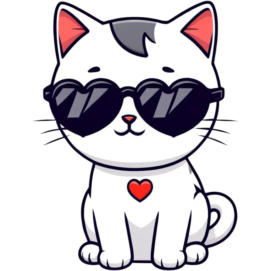 cat wearing heart-shaped sunglasses emoji