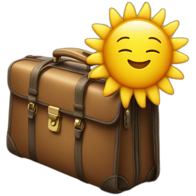sunshine with face and a briefcase emoji