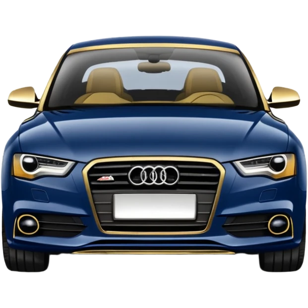 Dark blue and gold Audi  emoji
