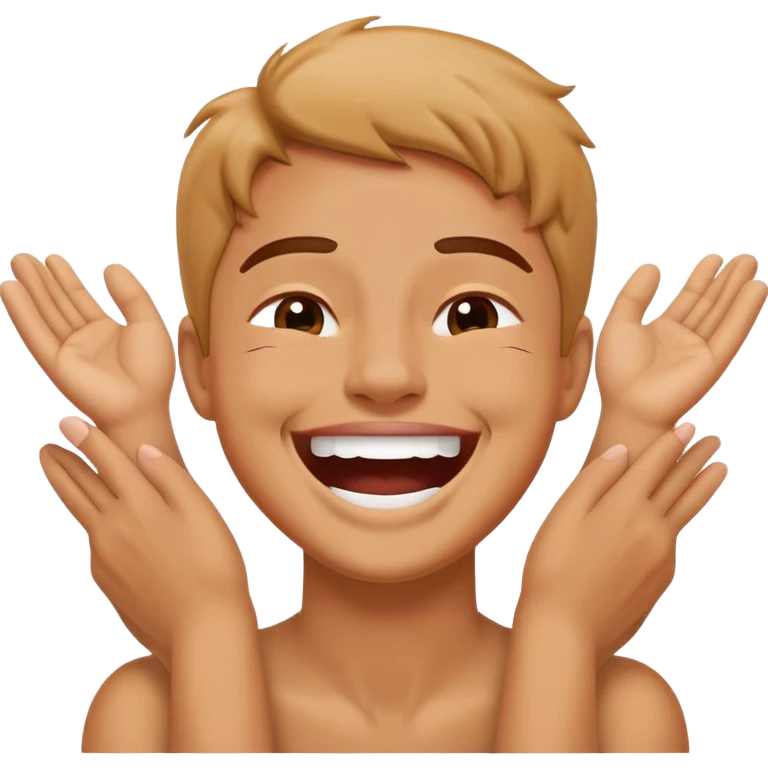 Grabbing neck with 2 hands laughing  emoji