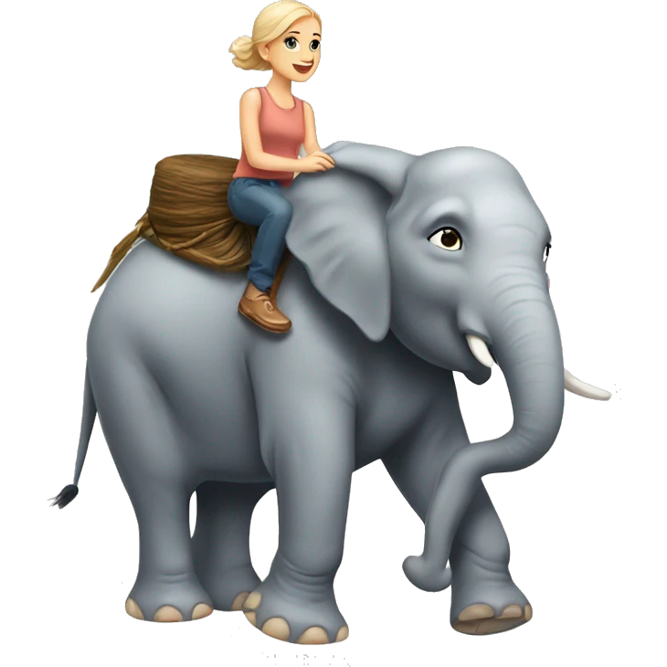 👩‍🦯         🐘       the white girl riding the elephant emoji