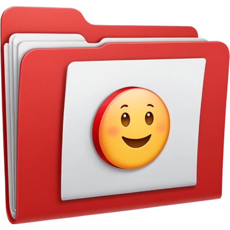 red folder with a paper sticking out emoji