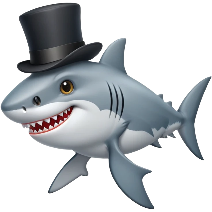 shark wearing a top hat emoji
