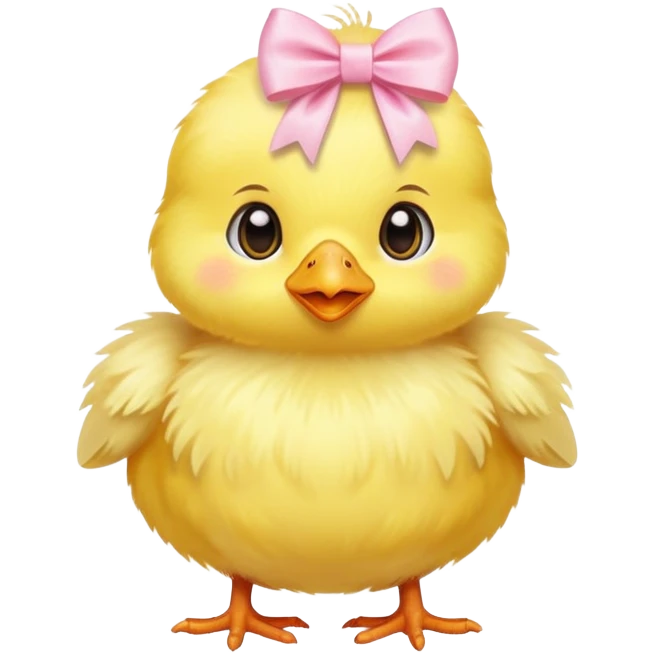 Baby chick with light pink bow emoji