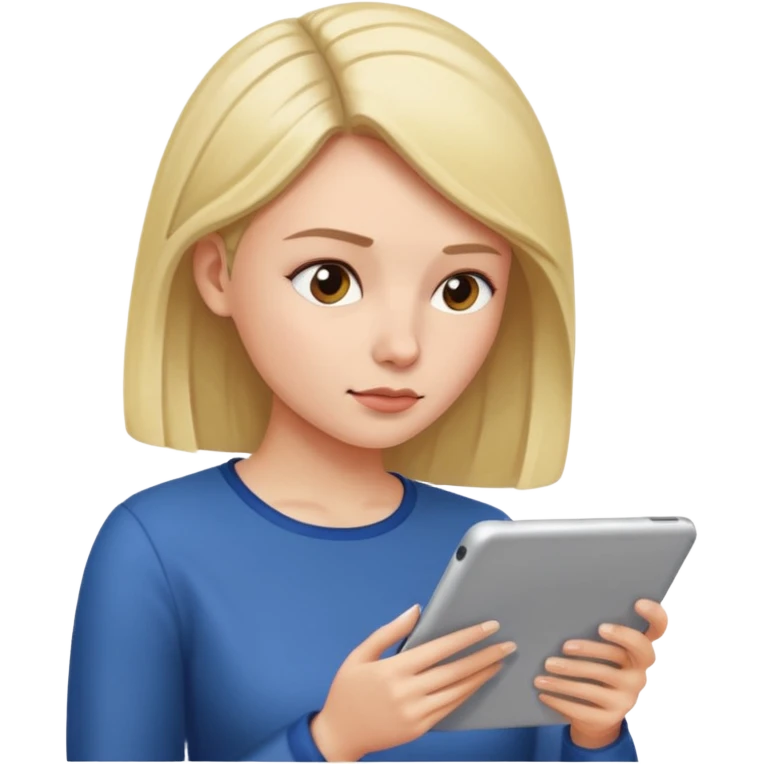 woman reading a tablet emoji