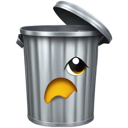 Surprised trash can emoji