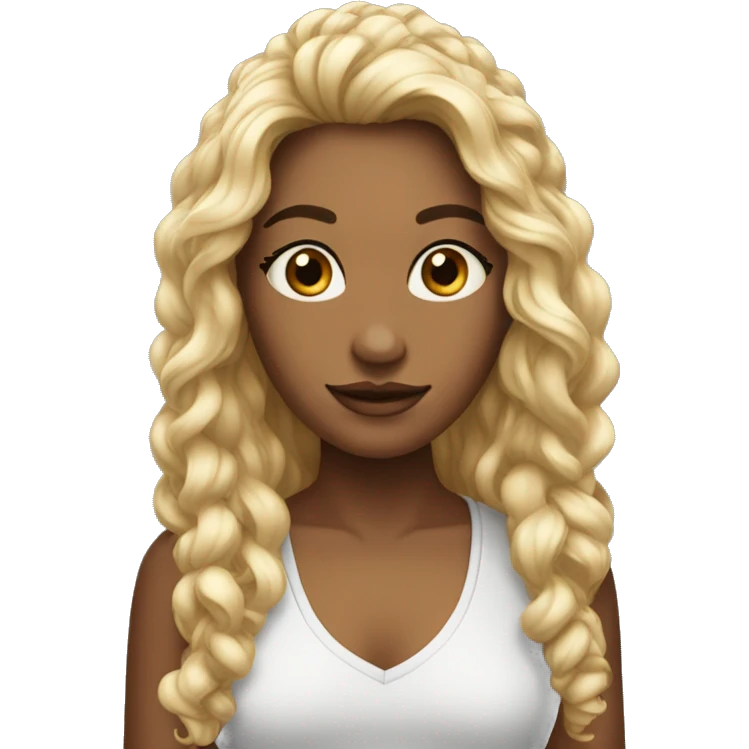 Une métisse avec beaucoup de cheveux longs et noirs  emoji