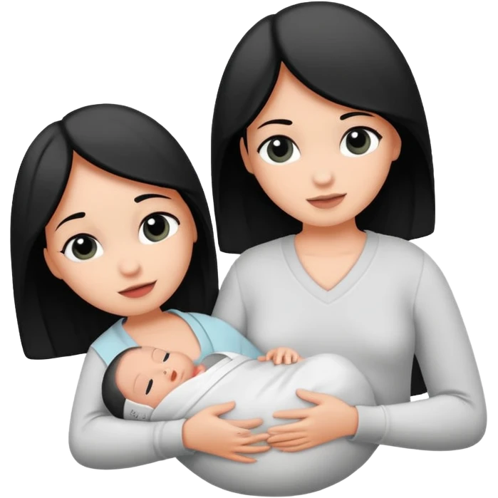 Newborn B&W with female emoji