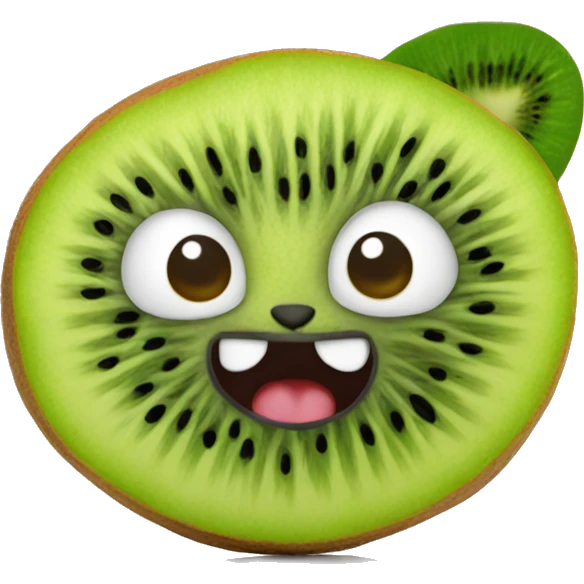Kiwi fruit shaped as a cat emoji