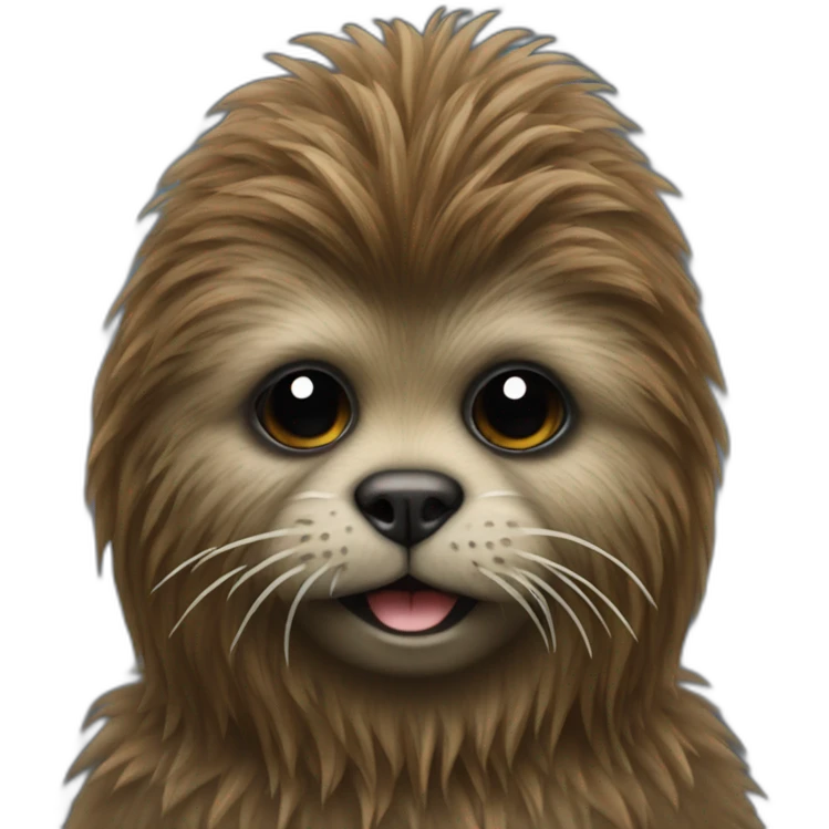 Seal dressed as Chewbacca emoji