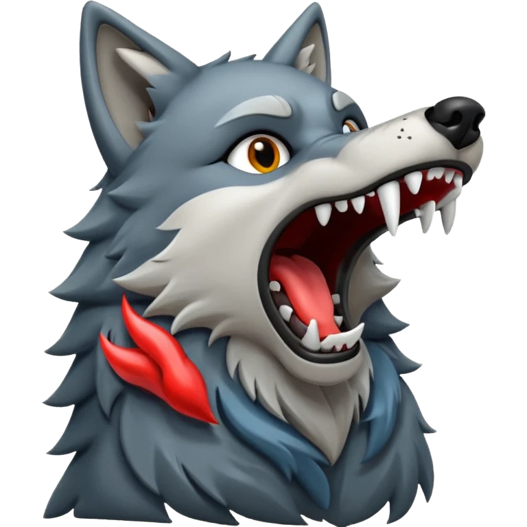 волк воет  в стиле айфон emoji