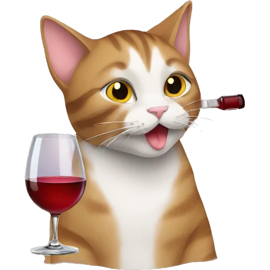 Cat drinking wine emoji