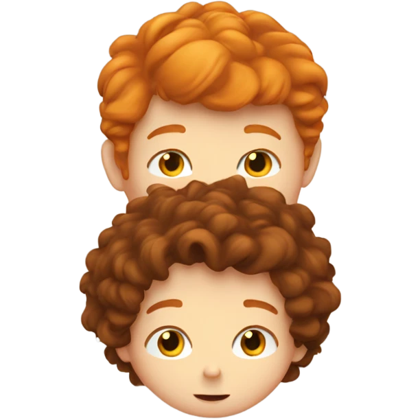 Ginger boy kissing brunette boy emoji